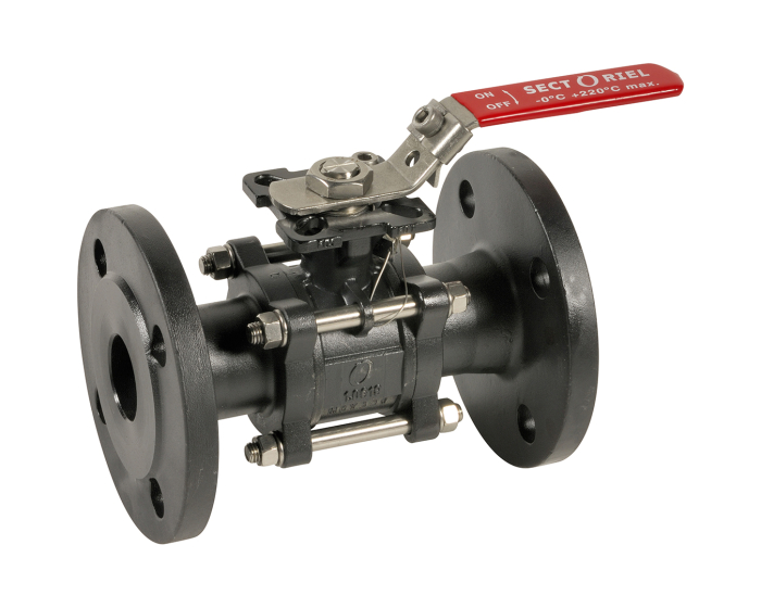 Carbon steel ball valve 765XS 3-piece body RF PN40 + ISO pad DN15